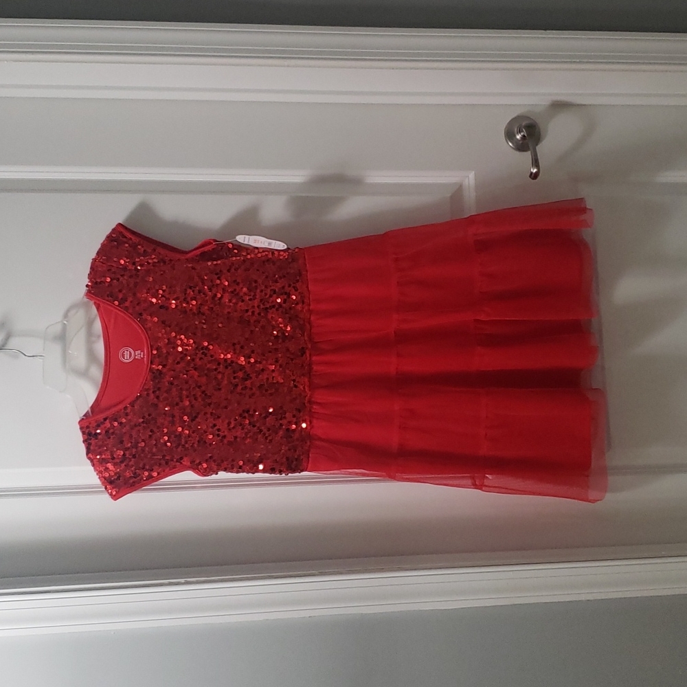 Red sequin girls dress 14-16 plus
